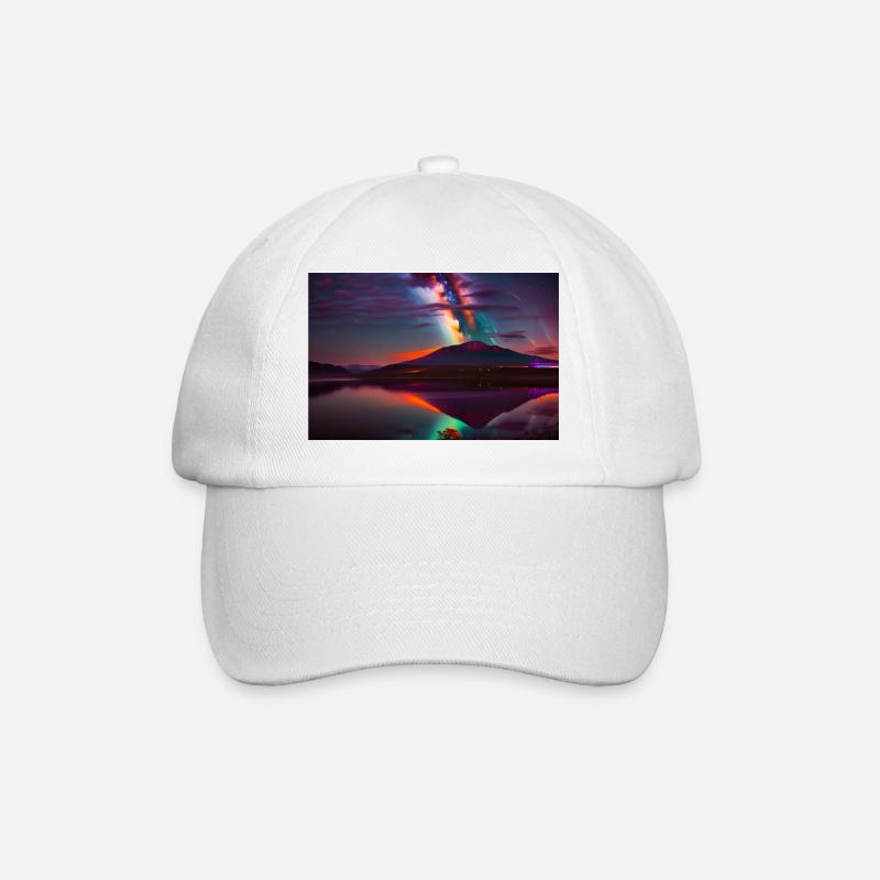 Vulkan 3d - Baseballkappe - Weiß/Weiß