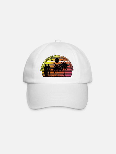 Surfer T-shirt made of soft jersey and summer vibes - Baseball Cap - white/white