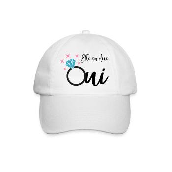 elle va dire oui evjf enterrement vie jeune fille - Casquette classique - blanc/blanc - Devant