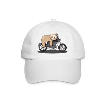 Sloth, motorbike, motorbike, chill - Baseball Cap - white/white - Front