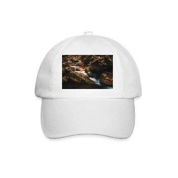 Autumn colors in the leaves in the river - Baseball Cap - white/white - Front