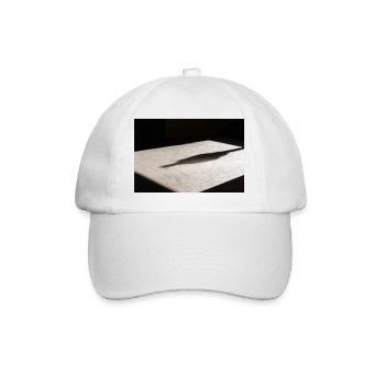 A shadow of a single person on a tiled floor - Baseball Cap - white/white - Front