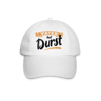 Vater hat Durst - Vatertag - Trinken - Männertag - Baseballkappe - Weiß/Weiß - Vorne