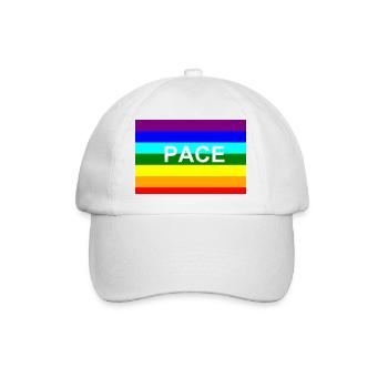 Peace / Pace-Regenbogen-Fahne - Baseballkappe - Weiß/Weiß - Vorne