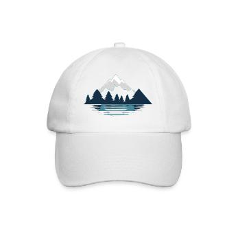 Aménagement paysager minimaliste montagne au bord du lac - Casquette classique - blanc/blanc - Devant
