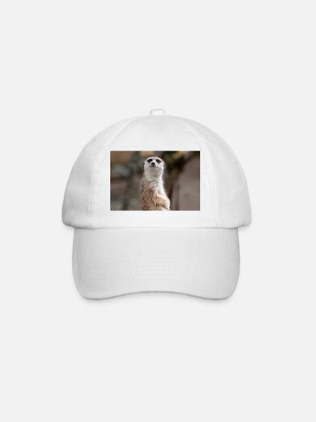 Erdmännchen Suricata suricatta - Baseballkappe - Weiß/Weiß