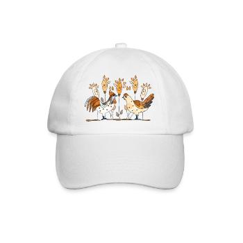 Hen and rooster - Baseball Cap - white/white - Front
