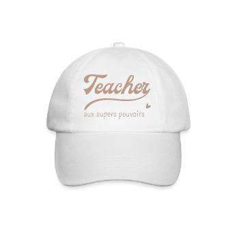 teacher aux supers pouvoirs - Casquette classique - blanc/blanc - Devant