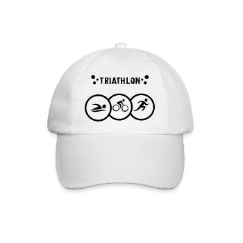Triathlon Natation Bike Run Marathon - Casquette classique - blanc/blanc - Devant