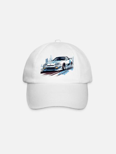 JDM Japan Motorsport Tuning Car 90s T-Shirt AI Gen - Baseball Cap - white/white