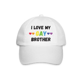 Mois de la fierté LGBT - J’aime mon frère gay - Casquette classique - blanc/blanc - Devant
