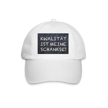 Qualität ist meine Chance Lustige Sprüche Humor - Baseballkappe - Weiß/Weiß - Vorne