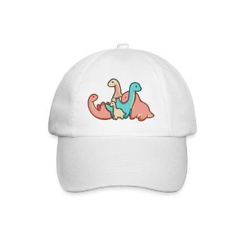 hugadino group of dinos, cute dinosaur - Baseball Cap - white/white - Front