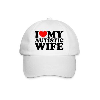 I Love My Autistic Wife Heart My Wife With Autism - Baseball Cap - white/white - Front