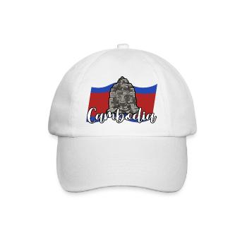 Cambodge Temple Khmer Vintage Palmiers I Cadeau - Casquette classique - blanc/blanc - Devant