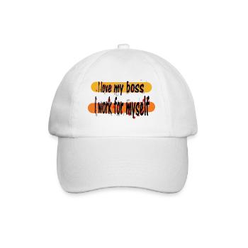 Best motivation I love my work I work for myself - Casquette classique - blanc/blanc - Devant