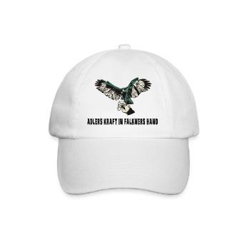 Falknerei Adler Design - Baseballkappe - Weiß/Weiß - Vorne