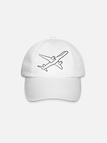 Flugzeug - Baseballkappe - Weiß/Weiß