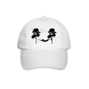 Hammock in paradise - Baseball Cap - white/white - Front