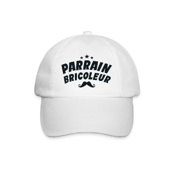 Parrain Bricoleur - Idée Cadeau Parrain Bricoleur - Casquette classique - blanc/blanc - Devant