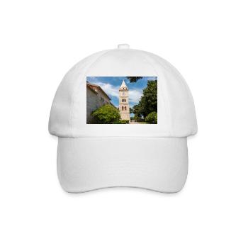 St.-Georgs-Kirche, Primošten, Šibenik-Knin, Kroatien - Baseballkappe - Weiß/Weiß - Vorne