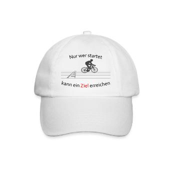 Fahrradfahrer, verfolge dein Ziel - Baseballkappe - Weiß/Weiß - Vorne