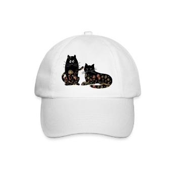 Katzen - Baseballkappe - Weiß/Weiß - Vorne