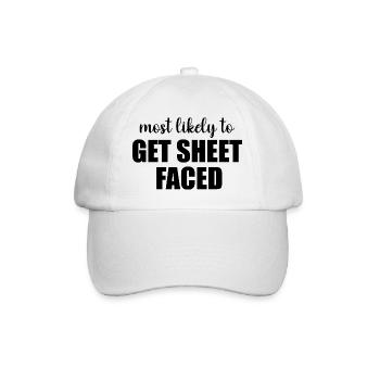 Most Likely To Keep Sheet Faced Funny Halloween - Baseball Cap - white/white - Front