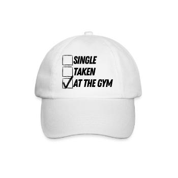 Single, Taken, At the Gym! - Baseball Cap - white/white - Front