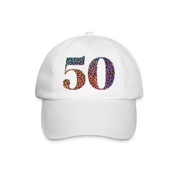 50th Anniversary Leopard - Baseball Cap - white/white - Front