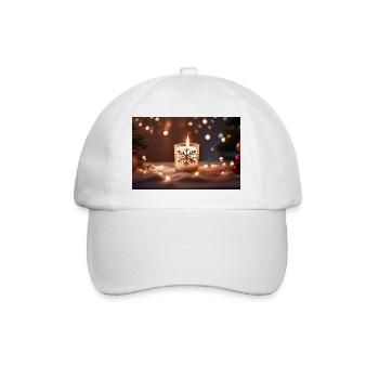 Weihnachtskerze - Baseballkappe - Weiß/Weiß - Vorne