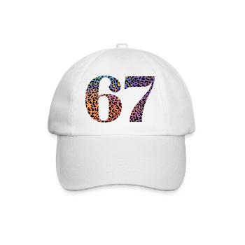 67. Geburtstag Leopard - Baseballkappe - Weiß/Weiß - Vorne