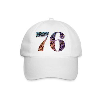 76th Birthday Leopard - Baseball Cap - white/white - Front