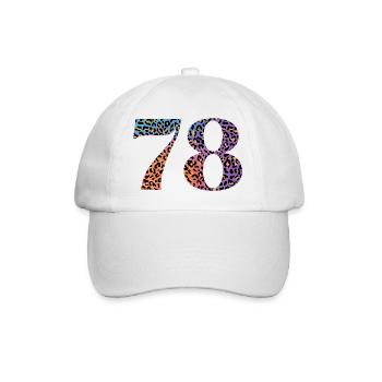 78th birthday leopard - Baseball Cap - white/white - Front