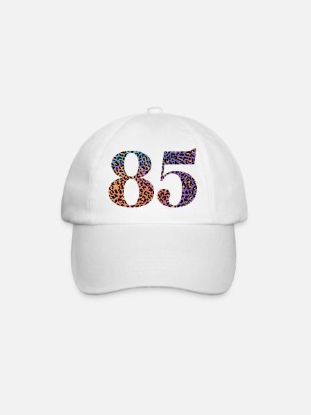 85. Geburtstag Leopard - Baseballkappe - Weiß/Weiß