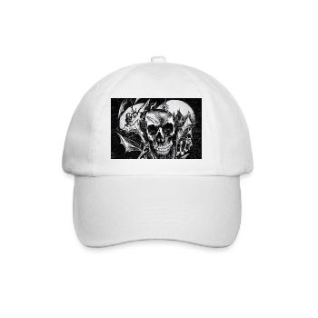 Halloween skull - Baseball Cap - white/white - Front