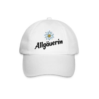 Allgäuerin - Alpen Edelweiß aus dem Allgäu - Baseballkappe - Weiß/Weiß - Vorne