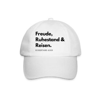 Freude Ruhestand Reisen - Baseballkappe - Weiß/Weiß - Vorne