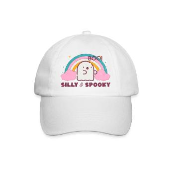 Silly Spooky Halloween Ghost Boo - Baseballkappe - Weiß/Weiß - Vorne