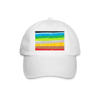 Streifenlandschaft Kinderzeichnung - Baseballkappe - Weiß/Weiß - Vorne