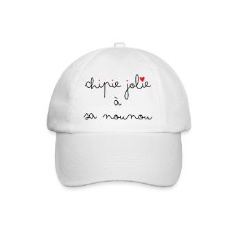 Chipie jolie à sa nounou - Casquette classique - blanc/blanc - Devant