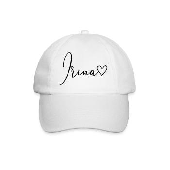 Irina Surname First Name Girl - Baseball Cap - white/white - Front