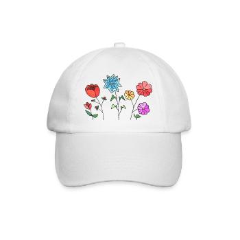 Flowers - Baseball Cap - white/white - Front