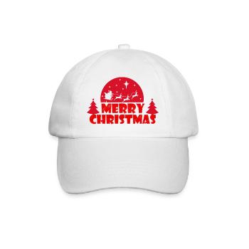 Frohe Weihnachten - Baseballkappe - Weiß/Weiß - Vorne