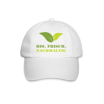 Bio Frisch Nachhaltig Biobauer Landwirt Geschenk - Baseballkappe - Weiß/Weiß - Vorne