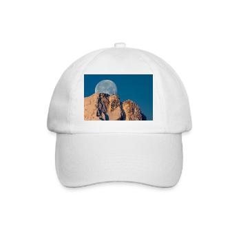 Moon behind the Zugspitze - Baseball Cap - white/white - Front
