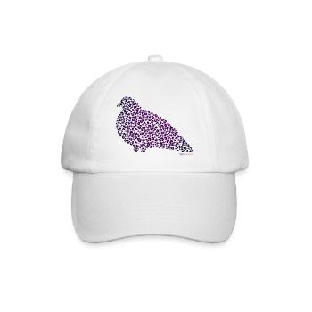Leo Pattern and Doves - Pigeon Flair in Purple - Baseball Cap - white/white - Front