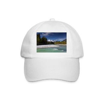 Loisach with a view of the Zugspitze - Baseball Cap - white/white - Front