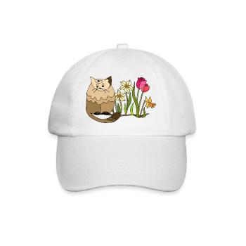 Katze - Baseballkappe - Weiß/Weiß - Vorne