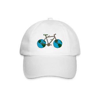 Planète Terre vélo, jeu de mots cyclisme, roue de vélo Art - Casquette classique - blanc/blanc - Devant